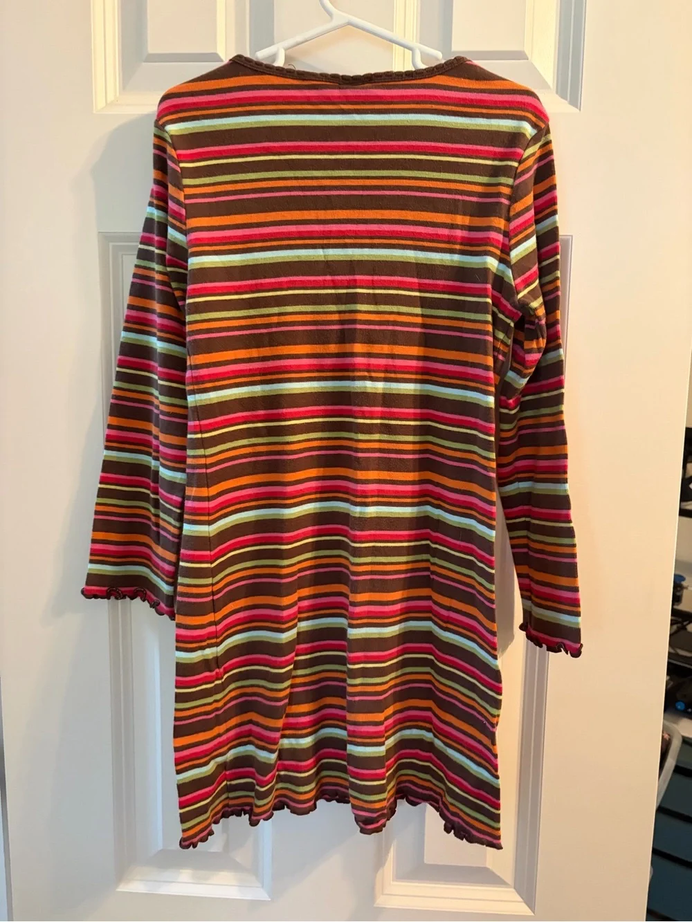 Gymboree Brown Multicolor Striped Long-Sleeve Knit Dress 8